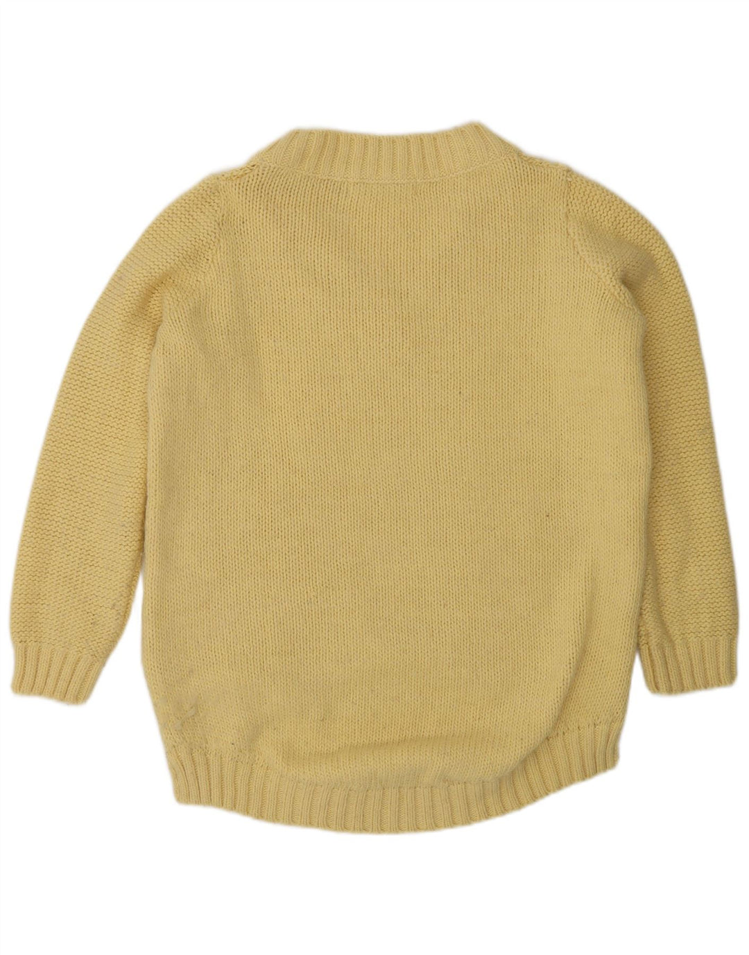 Zara Womens V-Neck Jumper Sweater UK 14 Medium Yellow