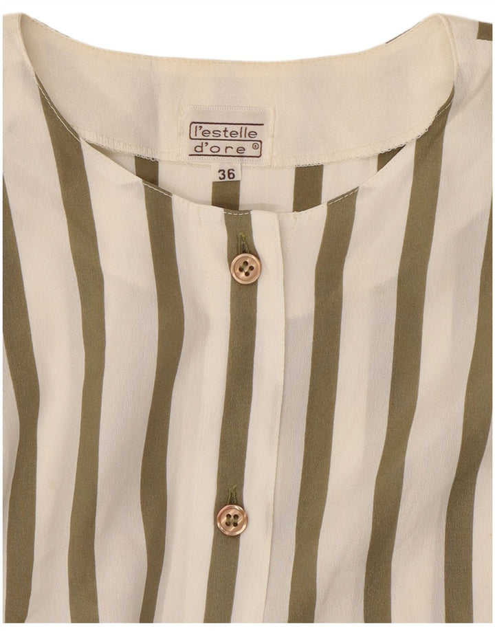 Vintage Womens Oversized Maxi Dress EU 36 Small White Pinstripe
