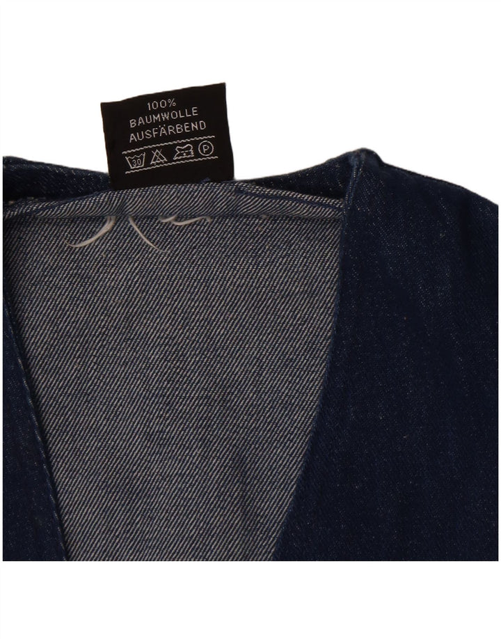 Vintage denimvest til mænd mellemblå bomuld