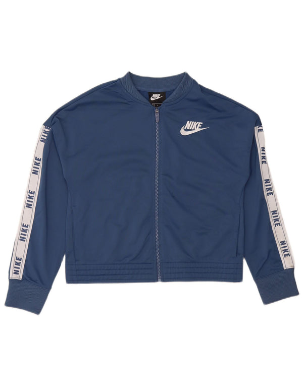 Nike drenge grafisk træningsdragt topjakke 12-13 år stor blå farveblok