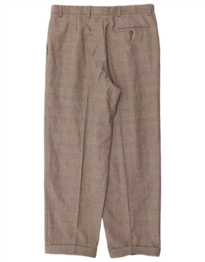 Marks & Spencer Mens St. Michael Pegged Suit Trousers W32 L29 Grey Check