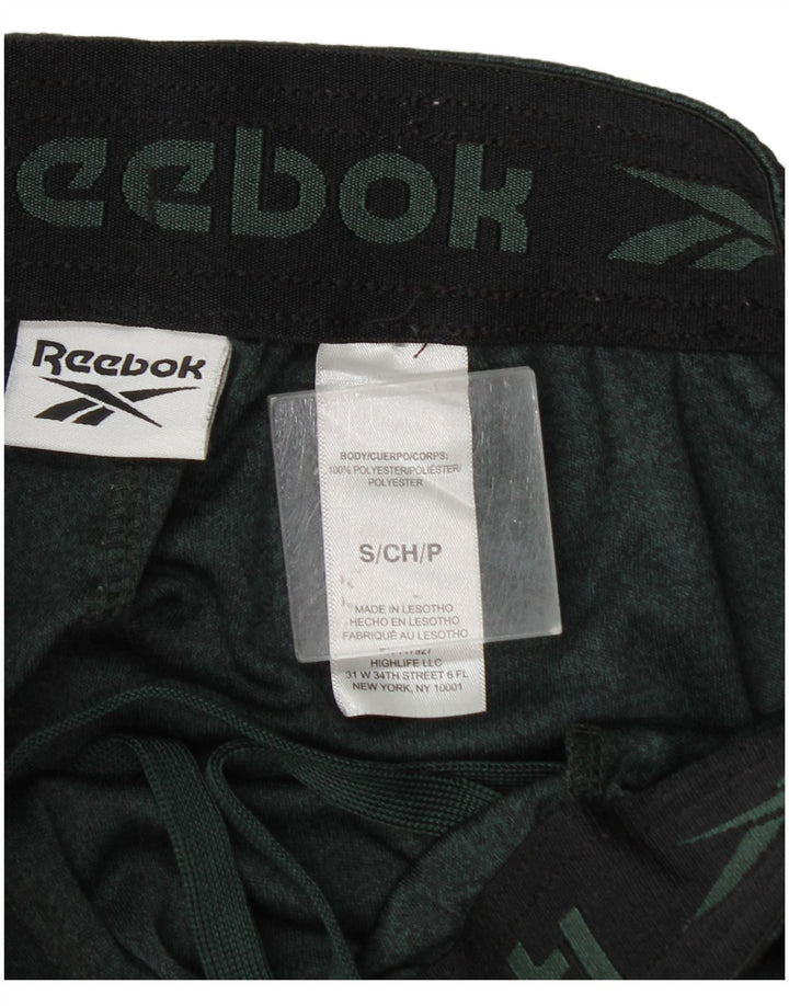 Reebok Mens Sport Shorts Small  Green Flecked Polyester
