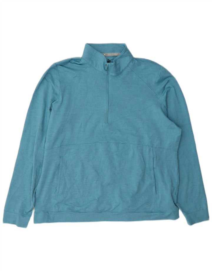 Puma Womens Zip Neck Sweatshirt Jumper UK 20 2XL Blue Polyester