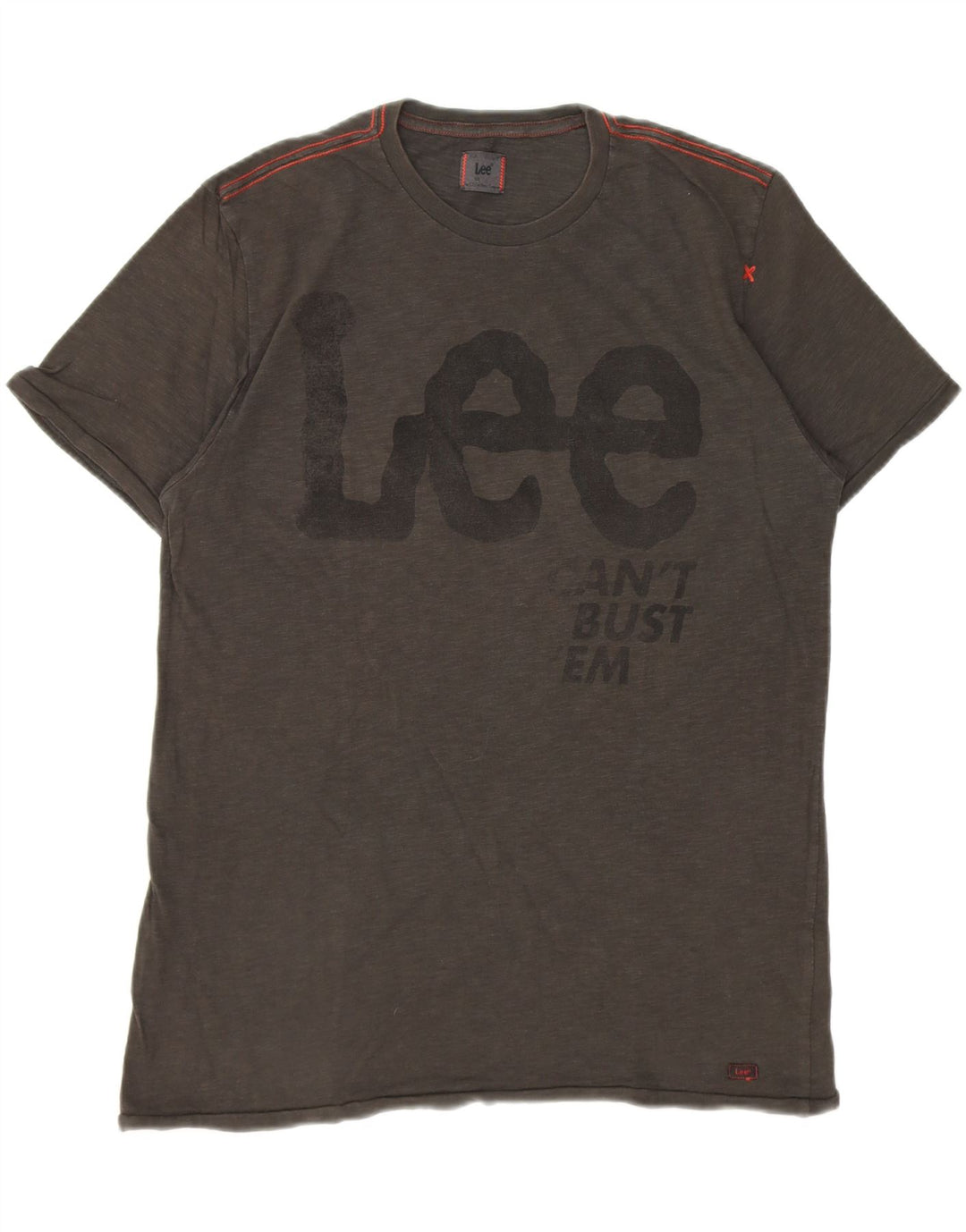 LEE Mens Graphic T-Shirt Top Large Grey Cotton Vintage Lee and Second-Hand Lee from Messina Hembry 