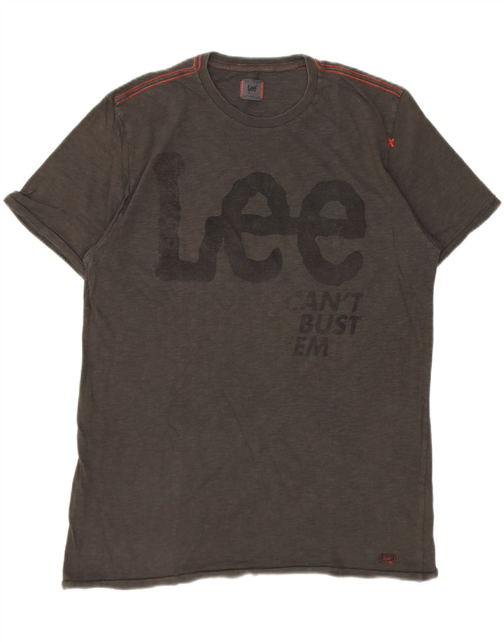 LEE Mens Graphic T-Shirt Top Large Grey Cotton Vintage Lee and Second-Hand Lee from Messina Hembry 