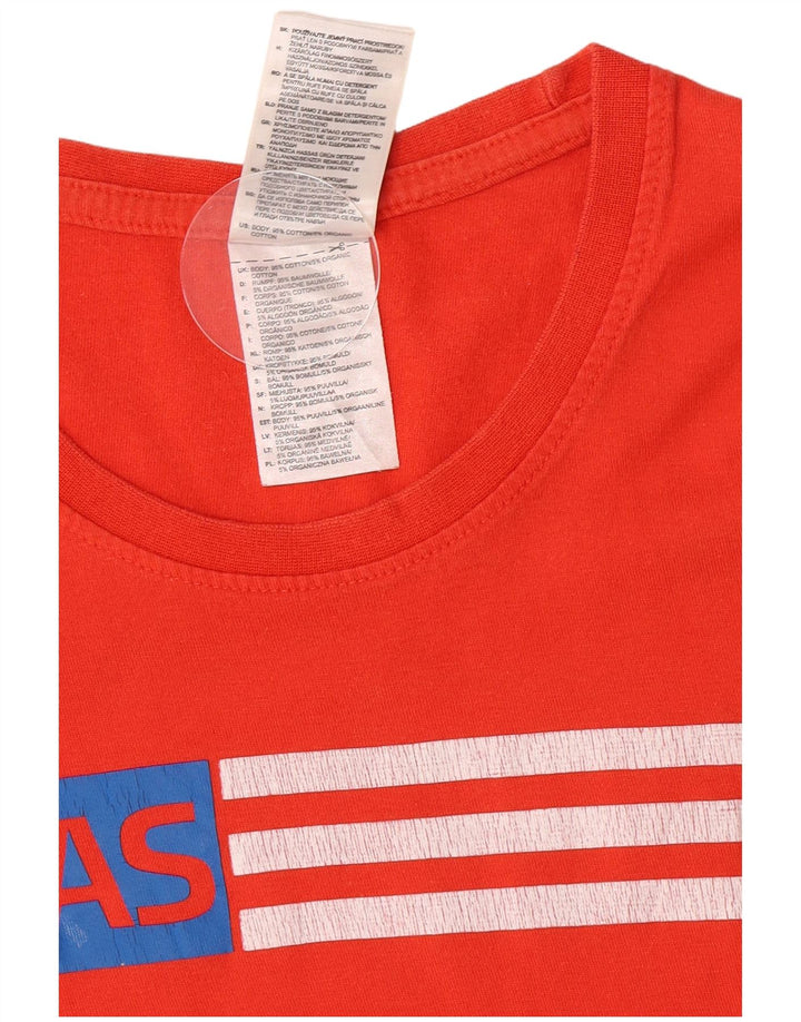 Adidas Mens Graphic T-Shirt Top Medium Red Cotton