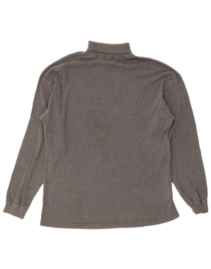 Marks & Spencer Mens Roll Neck Top Long Sleeve Small Grey Cotton