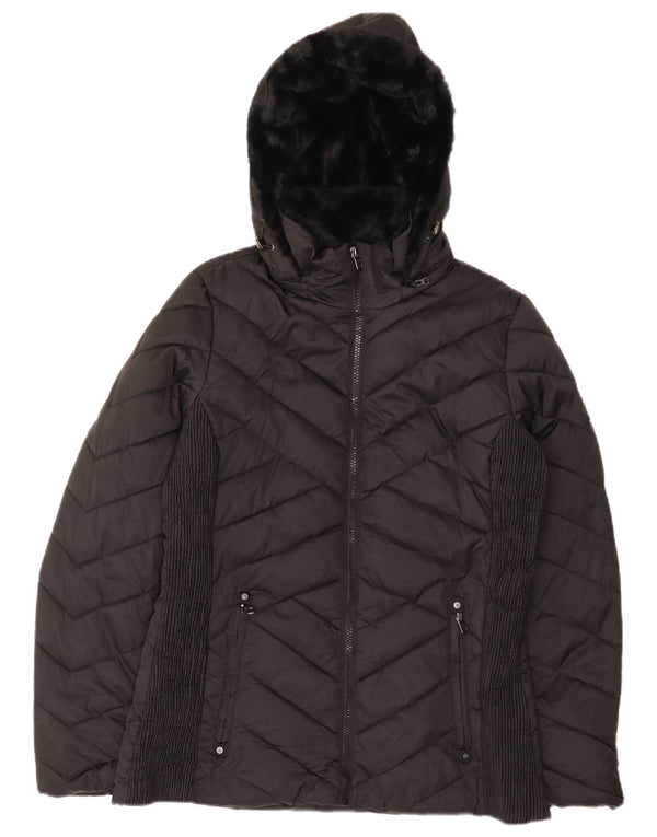 Nautica Chaqueta acolchada con capucha para mujer UK 44 Mediana Poliéster negro