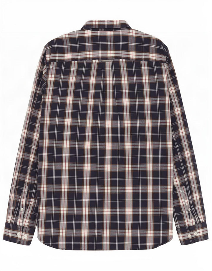 Superdry Mens Shirt Medium Navy Blue Check Cotton