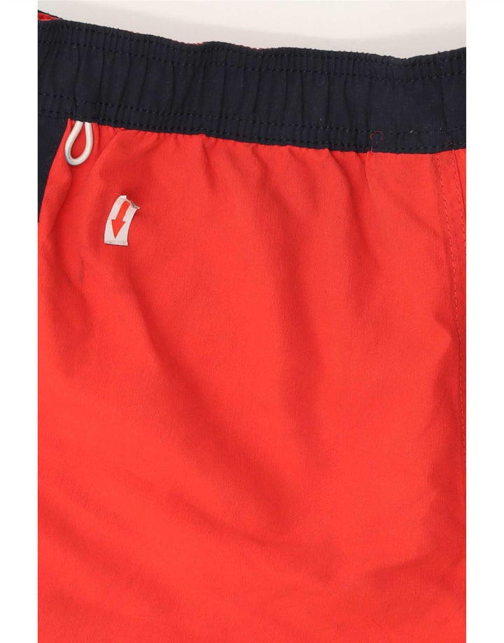 Jack & Jones Mens Graphic Swimming Shorts Medium Red Colourblock Polyester