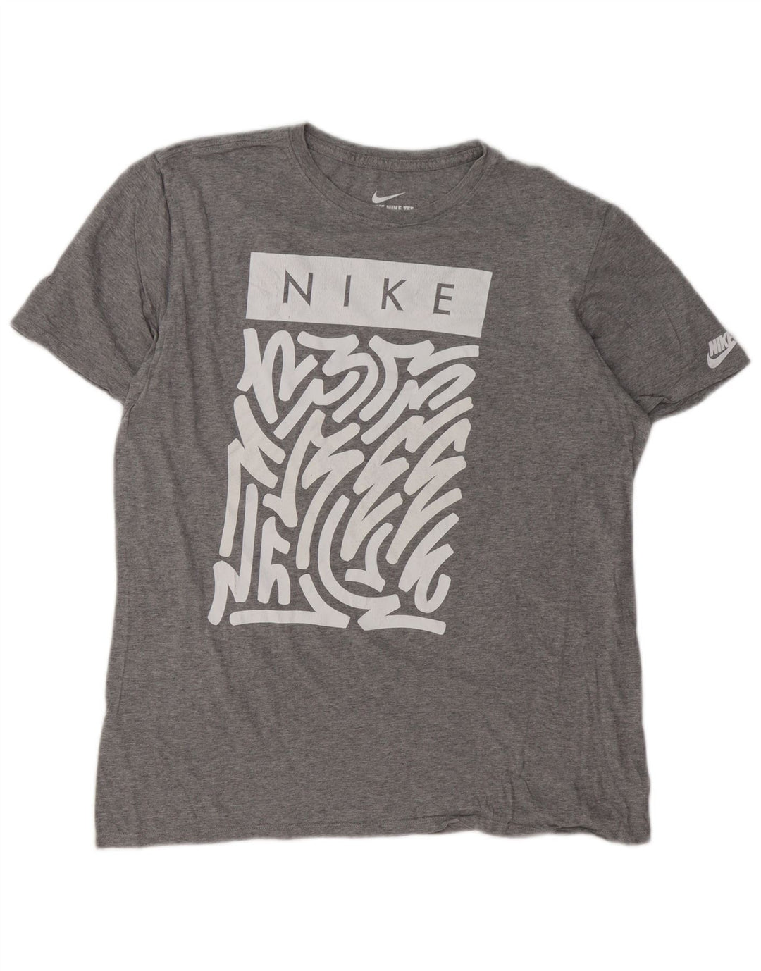 NIKE Mens Athletic Cut Graphic T-Shirt Top Large Grey