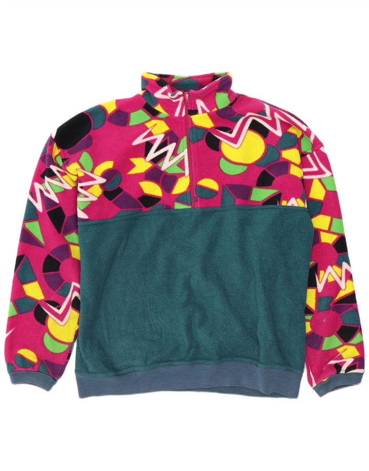Conte of Florence Mens Fleece Jumper Medium Multicoloured Geometric