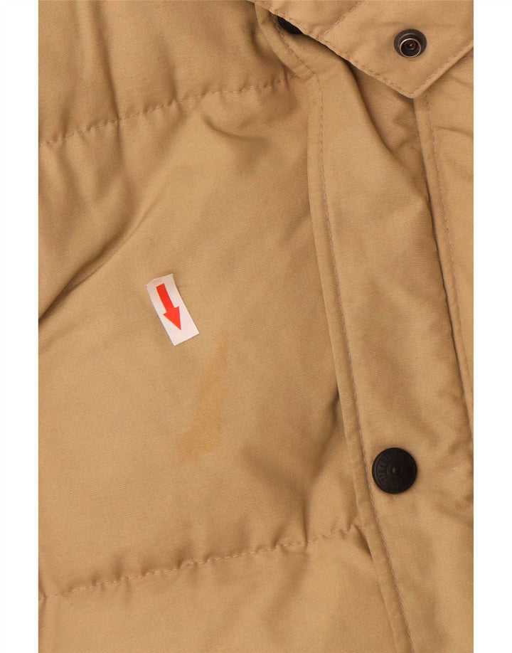 Levi's Mens Hooded Padded Jacket UK 40 Large Beige Nylon
