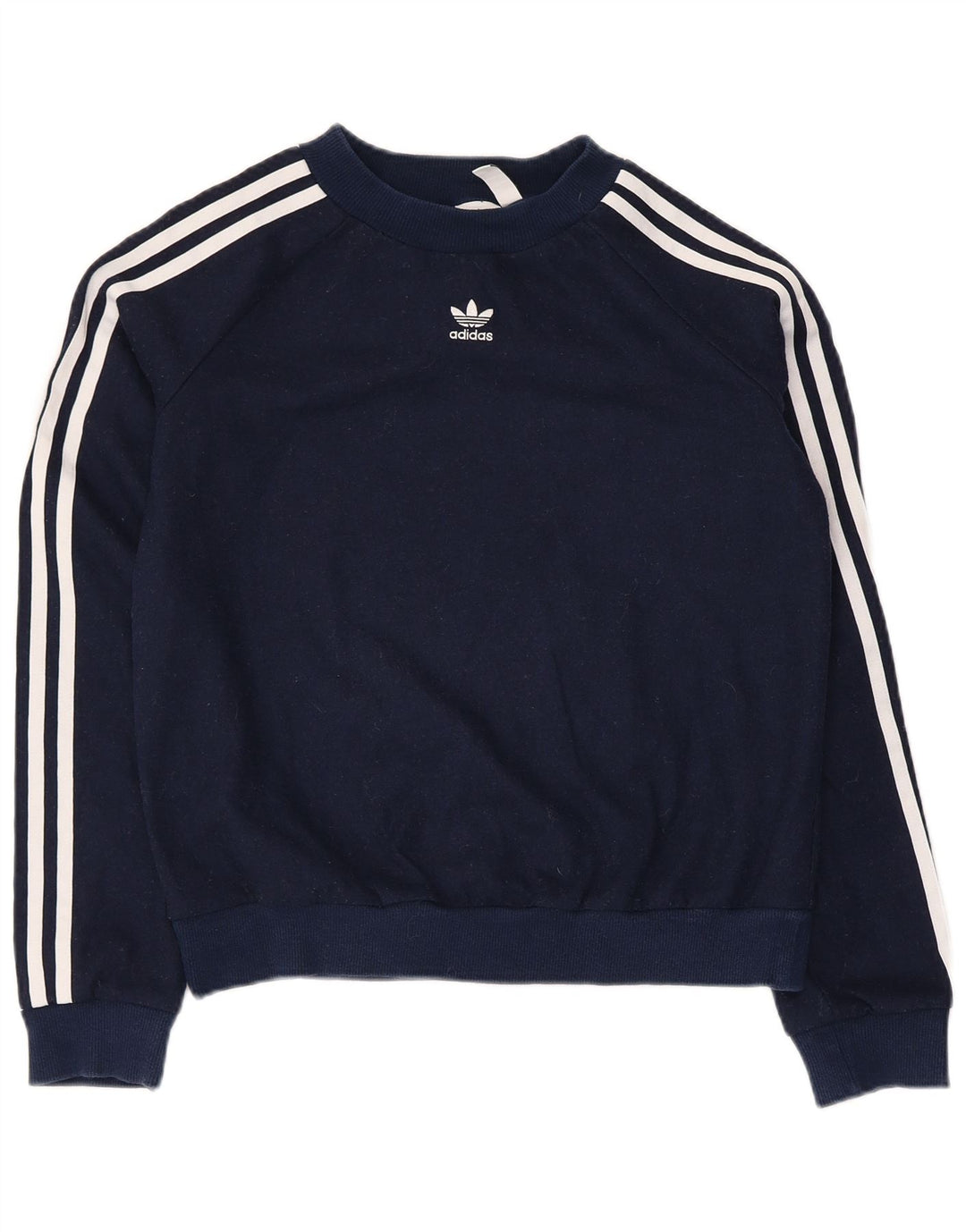 Adidas Mens Crop Sweatshirt Jumper UK 8 Small Navy Blue Polyester