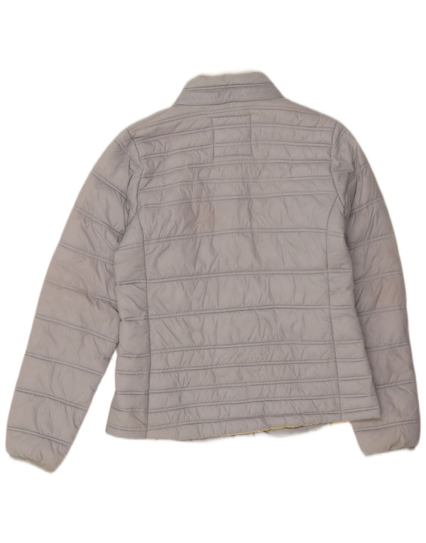 Crew Clothing Womens Padded Jacket UK 12 Medium Grey Nylon