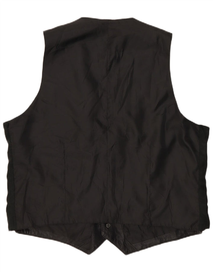 Vintage herre lædervest medium sort