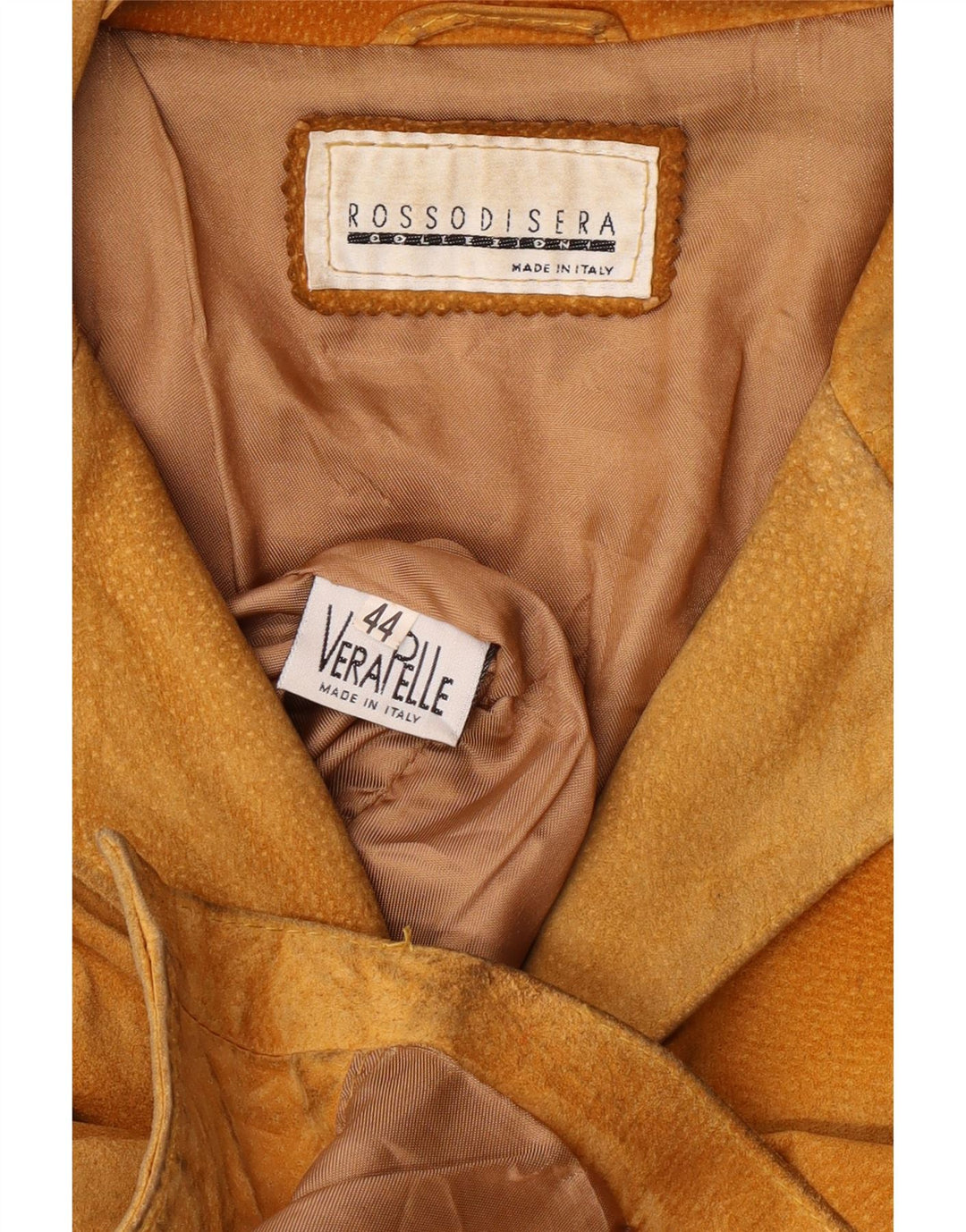 ROSSODISERA Womens Loose Fit Suede Jacket IT 44 Medium Brown Leather