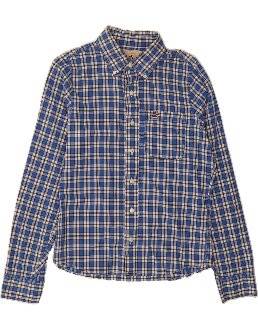 HOLLISTER Mens Shirt Small Blue Check Cotton Vintage Hollister and Second-Hand Hollister from Messina Hembry 