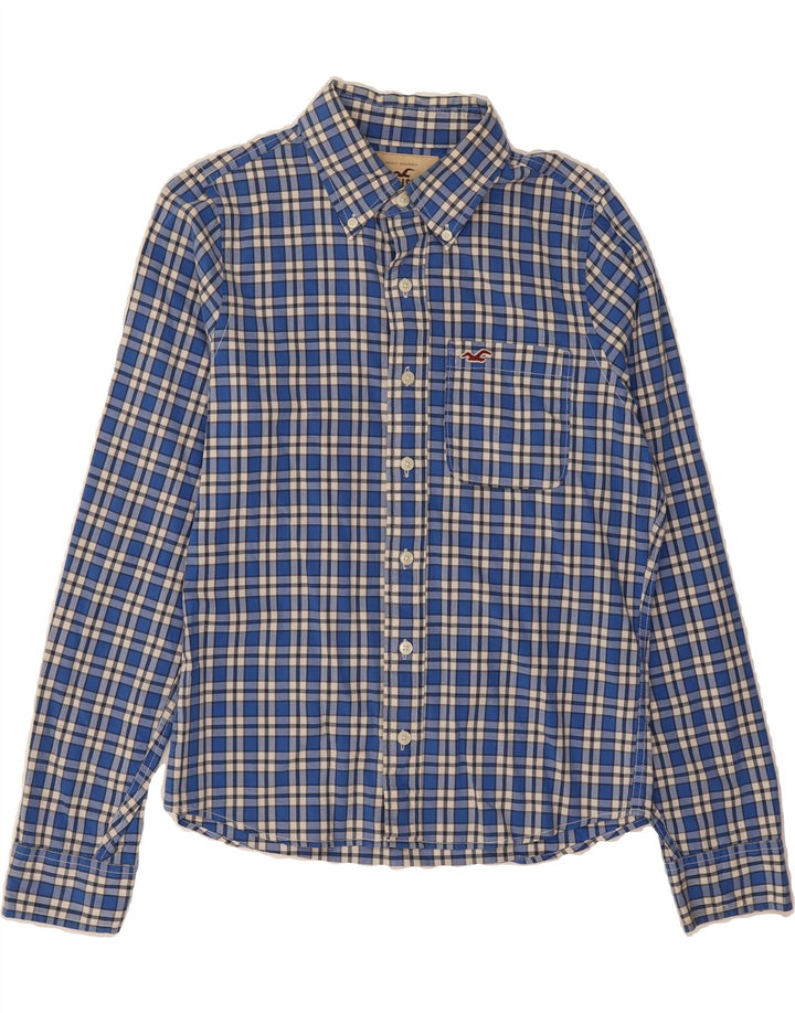 HOLLISTER Mens Shirt Small Blue Check Cotton Vintage Hollister and Second-Hand Hollister from Messina Hembry 