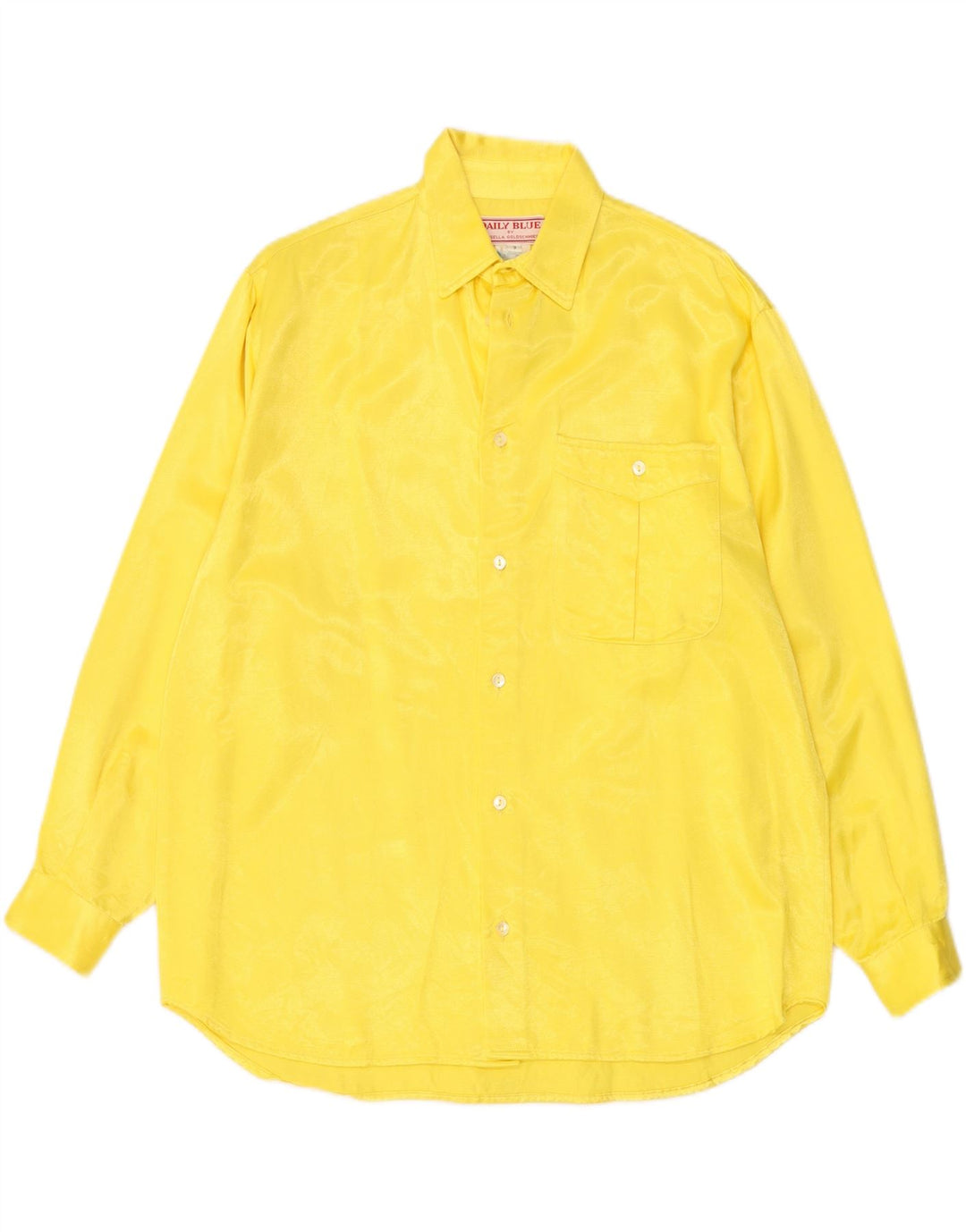 ROSSELLA GOLDSCHIMIED Mens Shirt Medium Yellow Cotton
