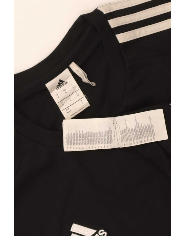 Adidas Mens Climalite T-Shirt Top Medium Black Colourblock Polyester