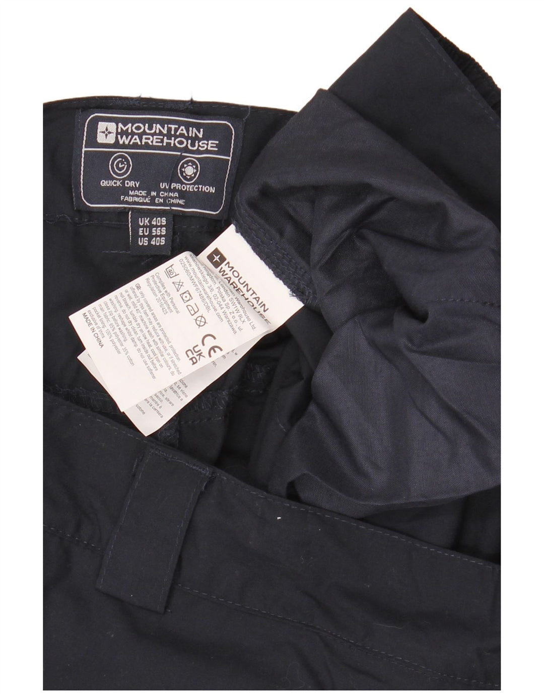 Pantalón cargo regular para hombre Mountain Warehouse W40 L30 Poliéster azul marino