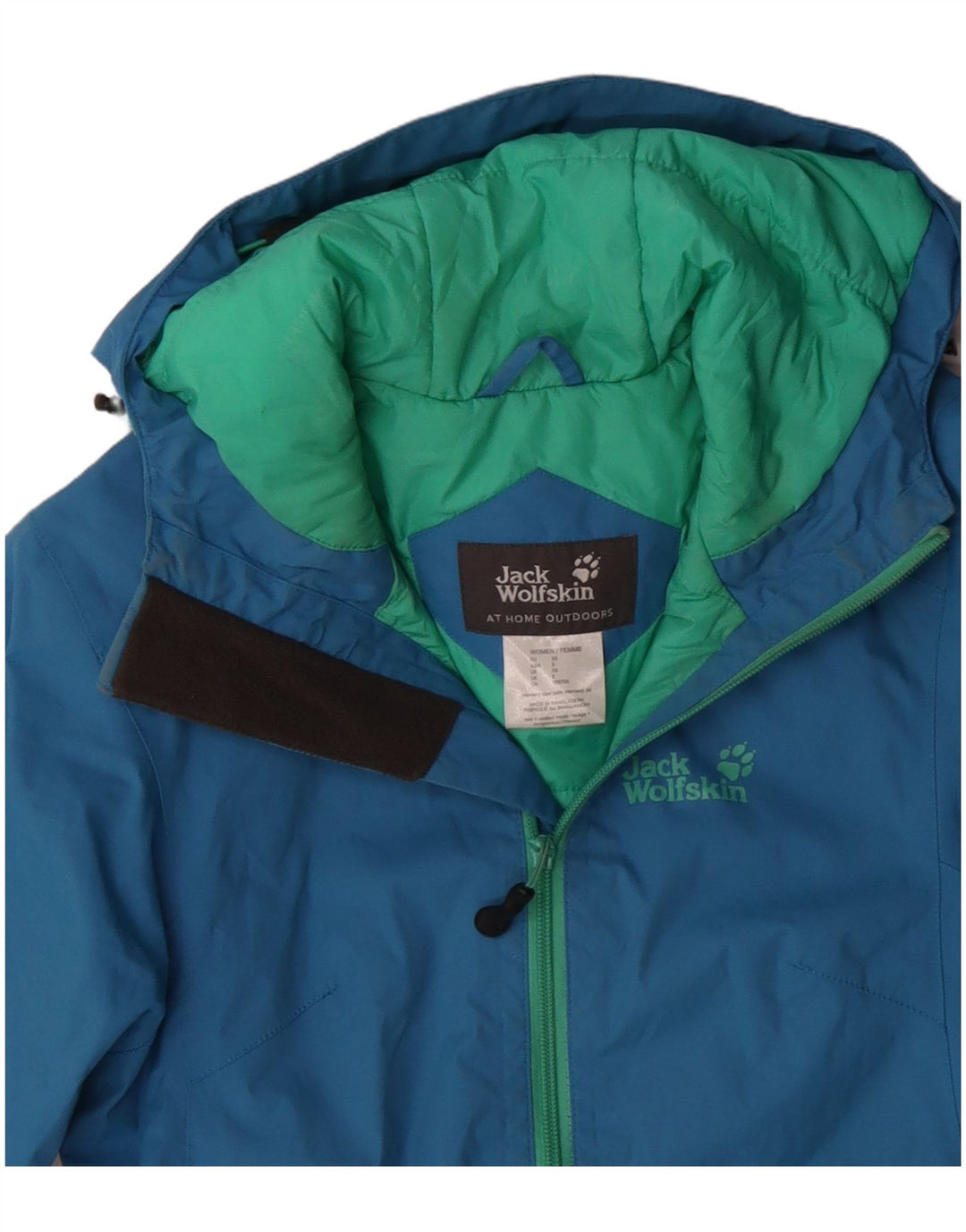 JACK WOLFSKIN Womens Hooded Windbreaker Jacket UK 8 Small Blue Polyamide