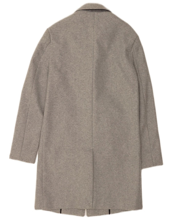 Zara Mens Overcoat UK 34 XS Grey Flecked Polyester