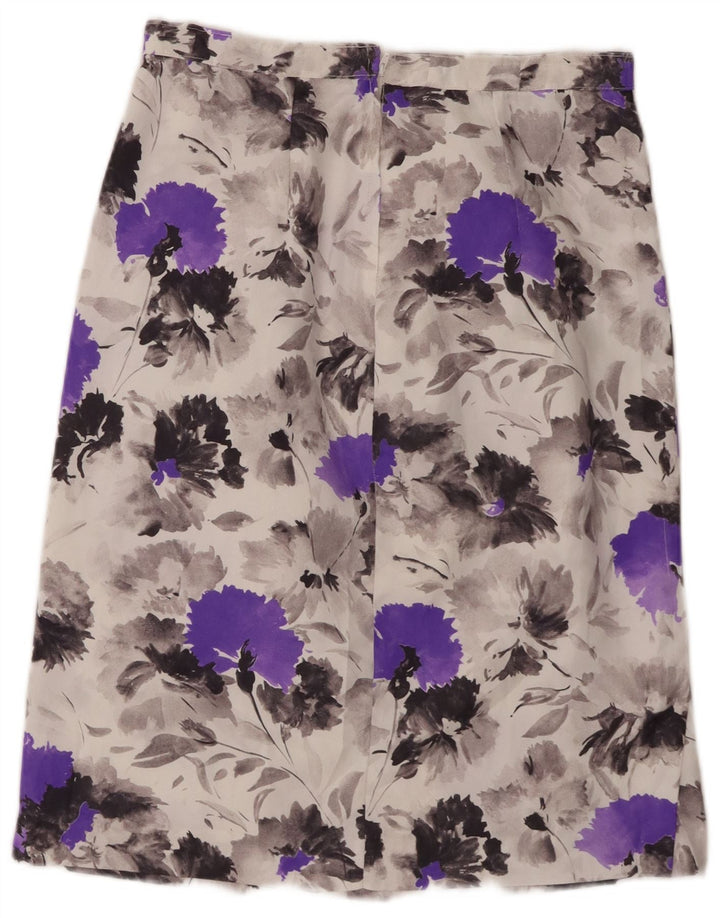 VINTAGE Womens Straight Skirt W30 Medium Grey Floral