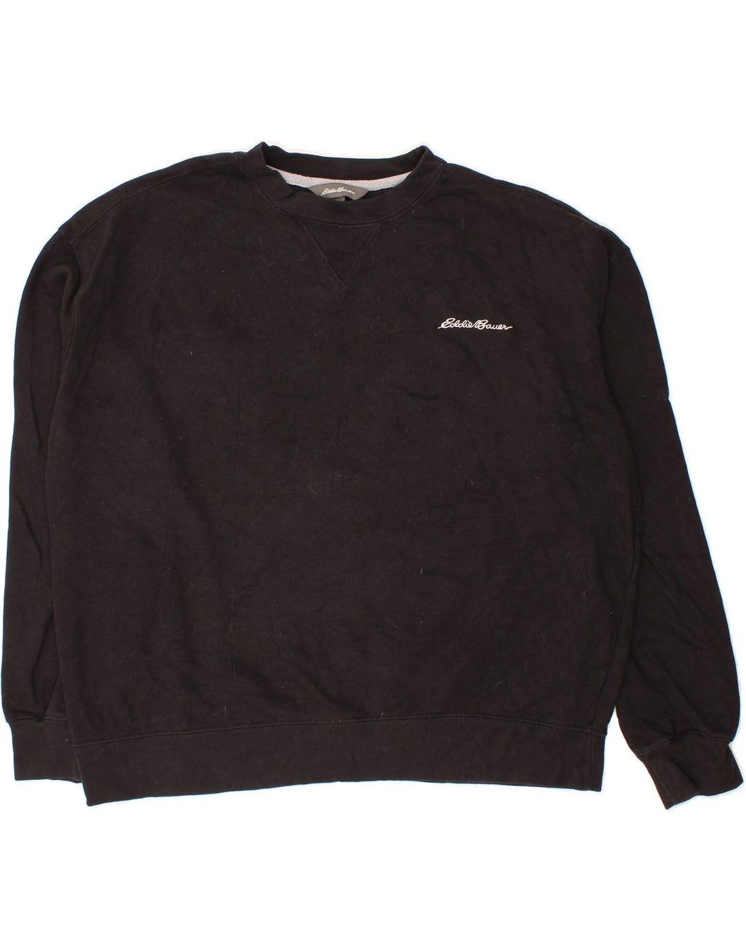 EDDIE BAUER Mens Loose Fit Sweatshirt Jumper Medium Black Cotton Vintage Eddie Bauer and Second-Hand Eddie Bauer from Messina Hembry 
