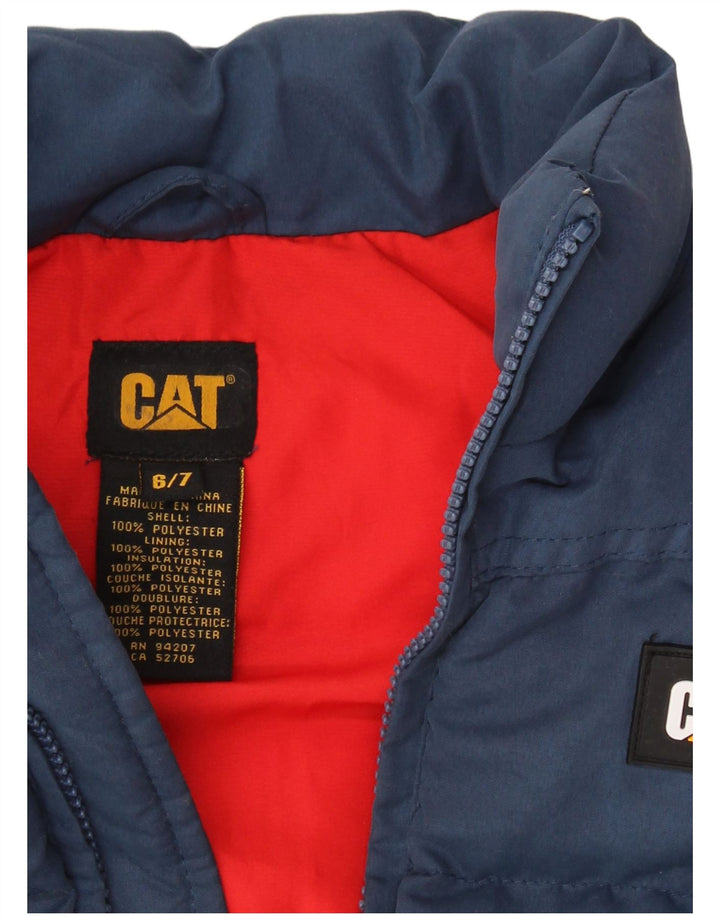 CAT Girls Padded Gilet 6-7 Years Blue Polyester