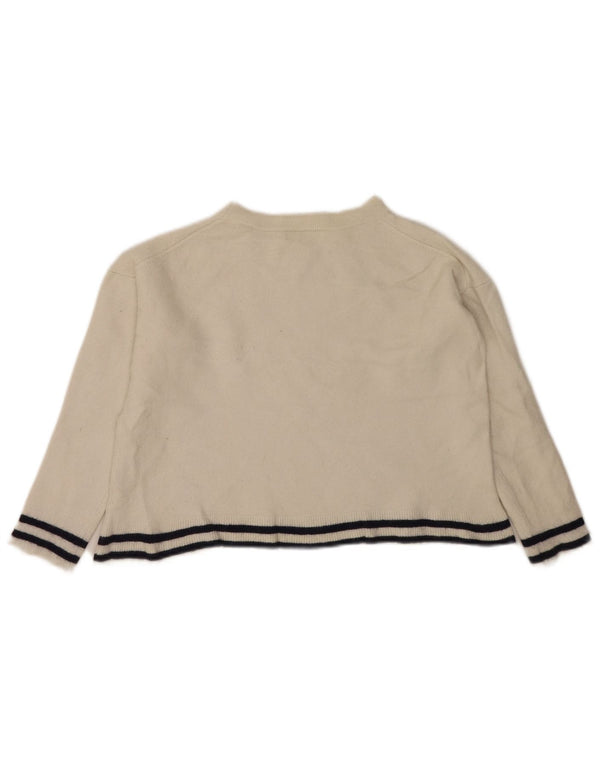 White Label Pull court à col bateau pour femme UK 14 Large en laine