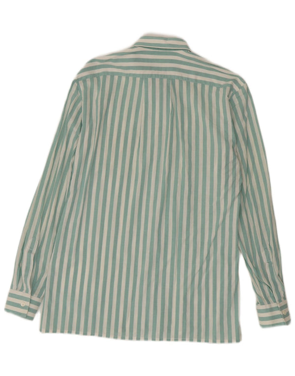 Vintage Mens Shirt Medium Green Striped