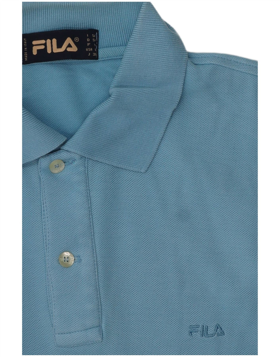 Fila Mens Polo Shirt Large Blue Cotton