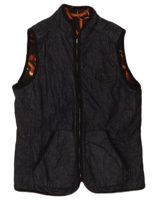 Ralph Lauren Chaleco acolchado reversible para mujer Reino Unido 12 Algodón azul marino mediano