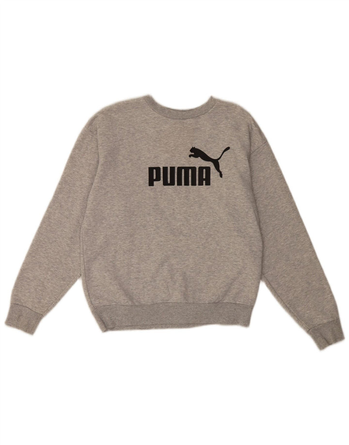 Puma Mens Graphic Sweatshirt Jumper XS Grey Cotton