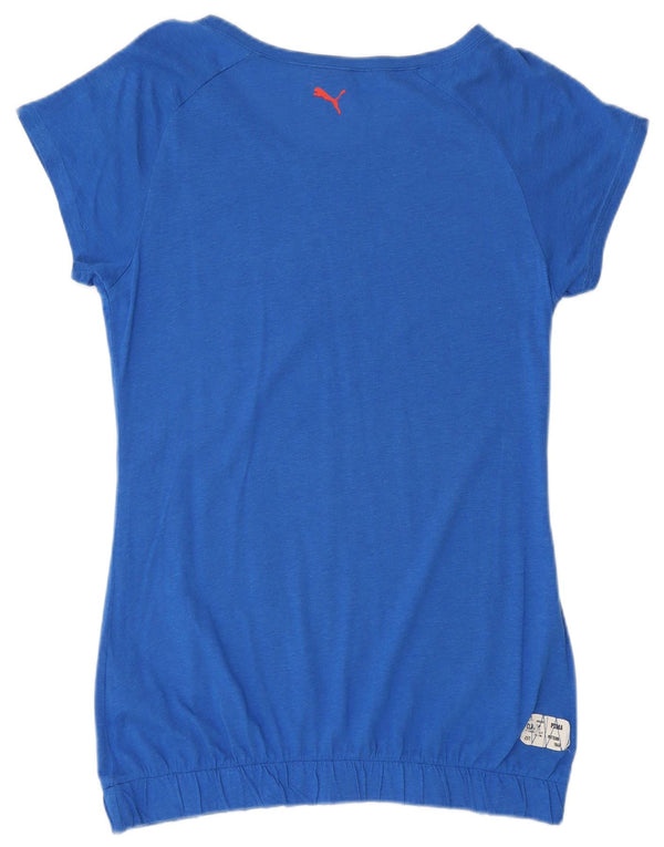 Puma T-shirt graphique pour femme UK 16 Large Bleu Coton