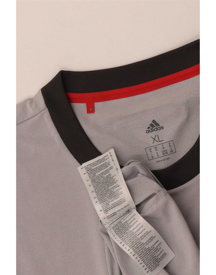 Adidas Mens Graphic T-Shirt Top XL Grey Polyester