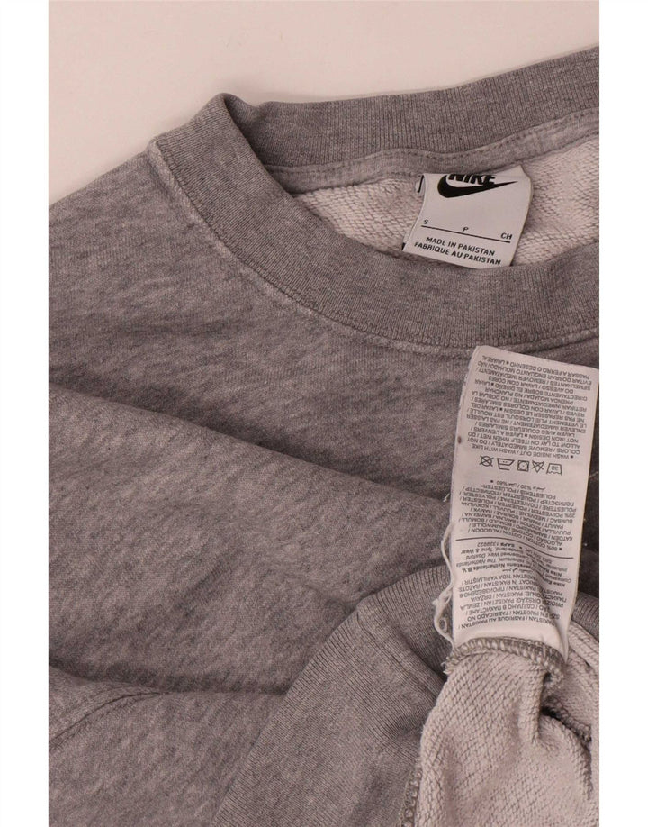 Nike Sweat-shirt court surdimensionné pour femme UK 10 Petit gris moucheté