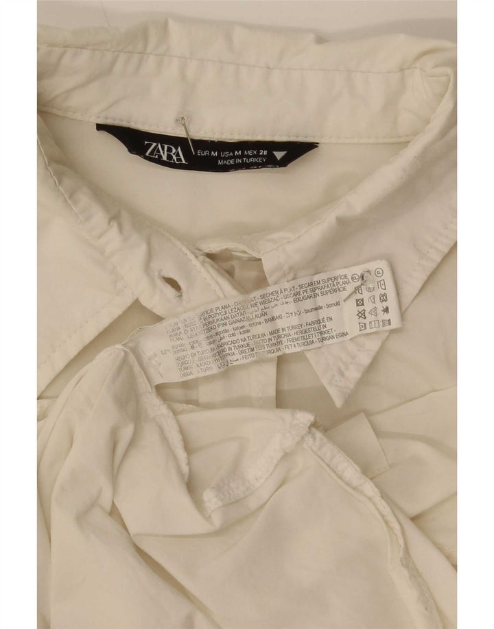 Zara Womens Oversized Shirt UK 14 Medium White Cotton