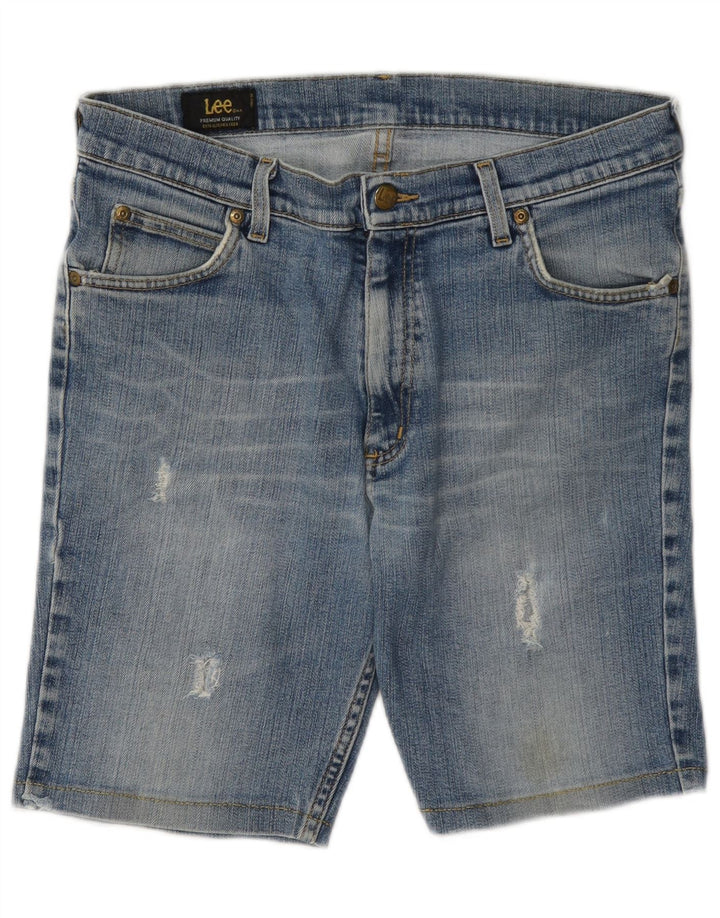 Lee Womens REED Distressed Denim Shorts W34 Large Blue Cotton