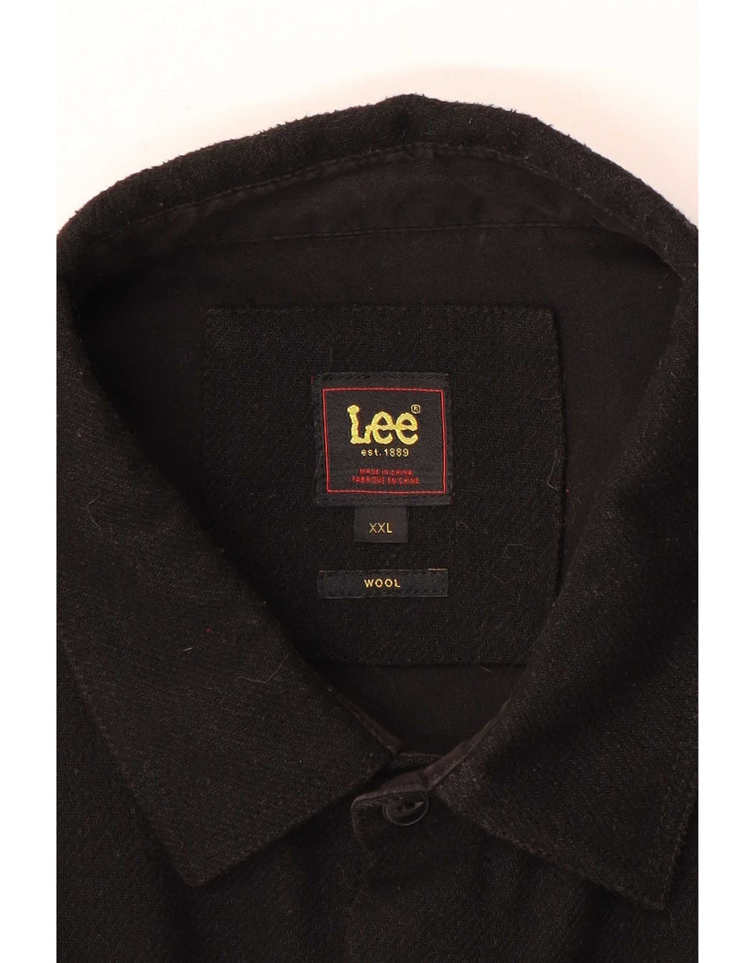 Lee Mens Overshirt Flannel Shirt 2XL Black Wool