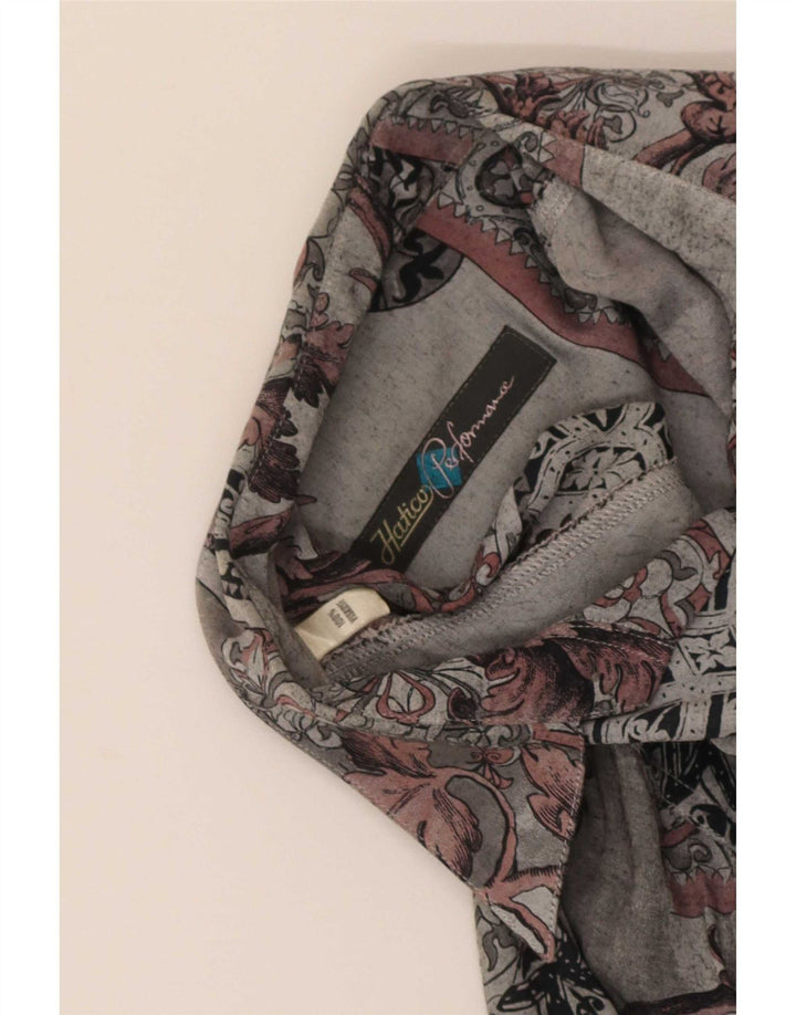 Hatico Mens Abstract Pattern Shirt Medium Grey Viscose