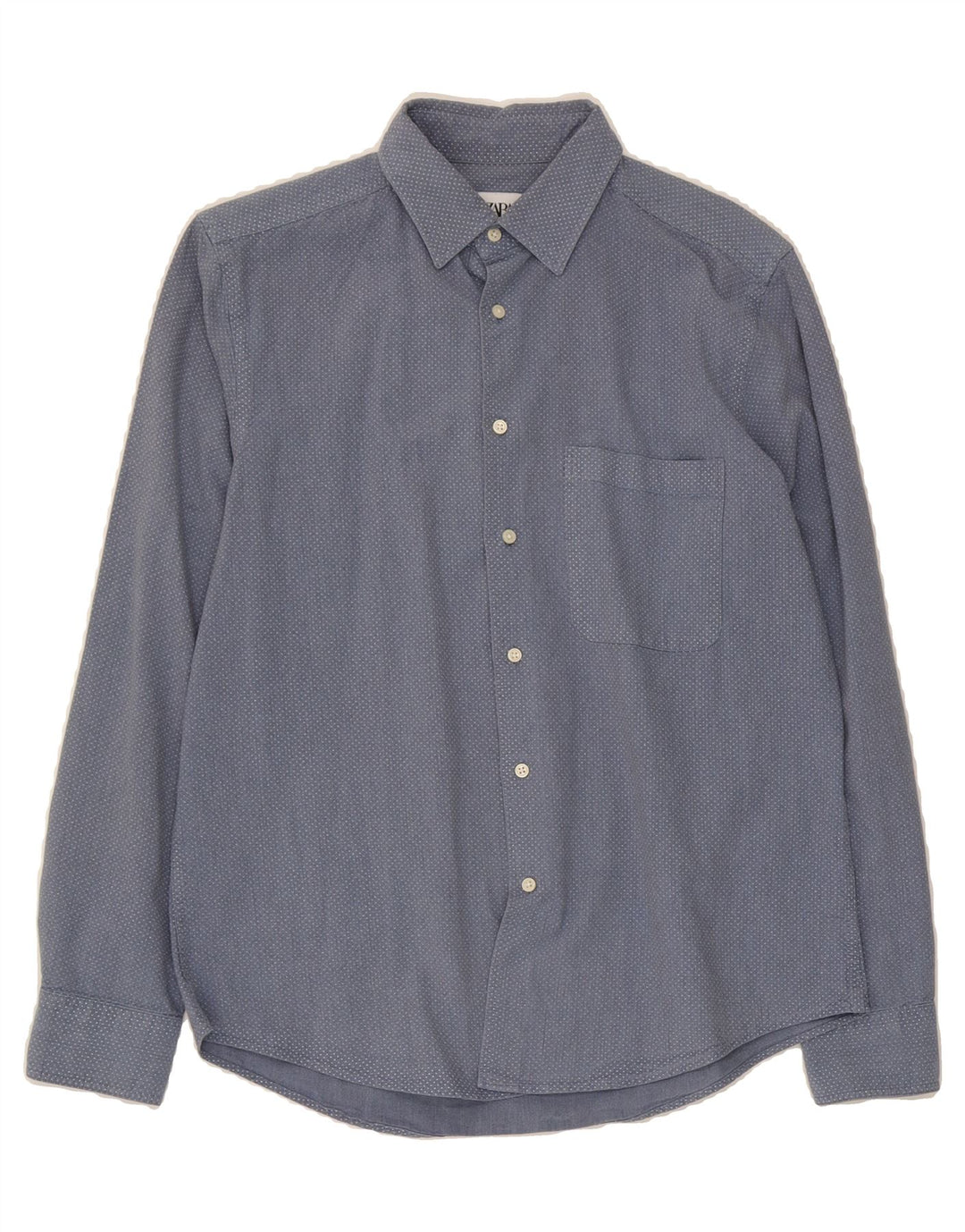 ZARA Mens Shirt Medium Blue Spotted Vintage Zara and Second-Hand Zara from Messina Hembry 