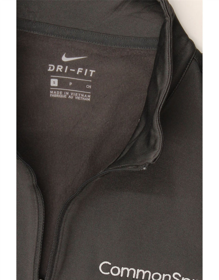 NIKE Womens Dri Fit Graphic Tracksuit Top Jacket UK 10 Small Grey Vintage Nike and Second-Hand Nike from Messina Hembry 