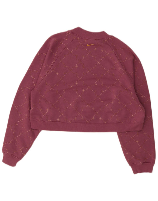 Nike Sweat-shirt court surdimensionné pour femme UK 6 XS en coton à carreaux bordeaux