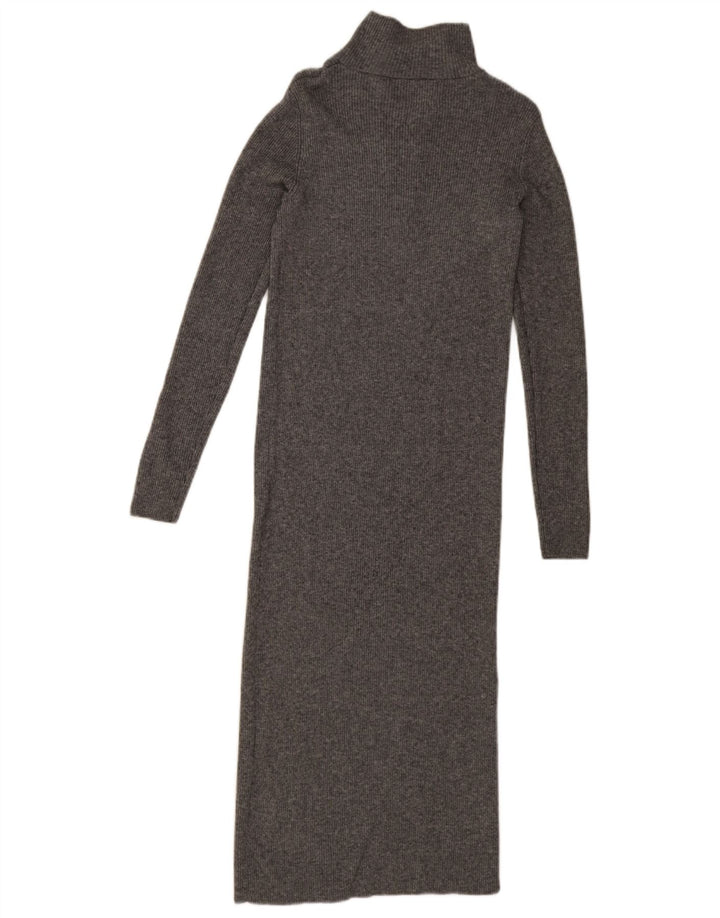 Massimo Dutti Womens Jumper Dress UK 8 Small Grey Lyocell