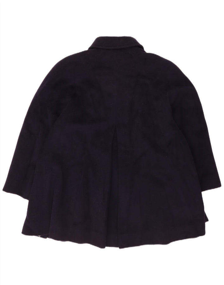 Vintage Womens Overcoat IT 48 XL Navy Blue Wool