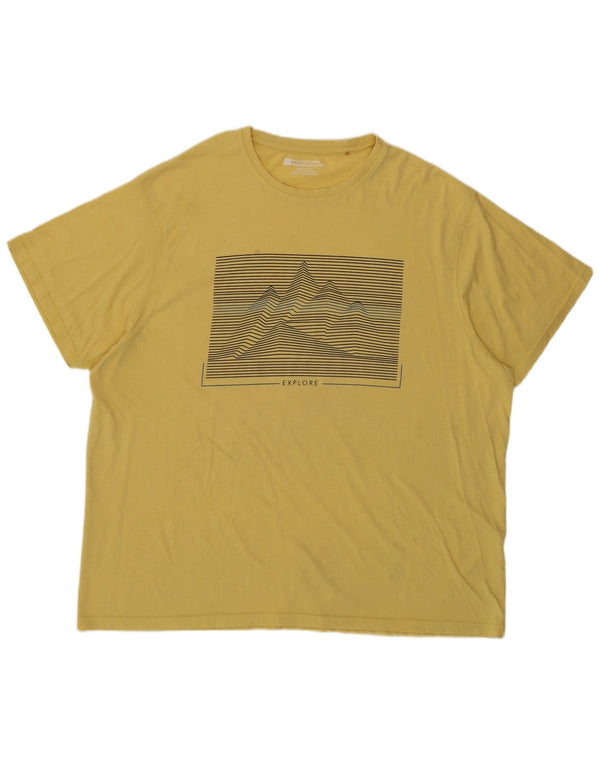 Mountain Warehouse Mens Graphic T-Shirt Top 3XL Yellow Cotton