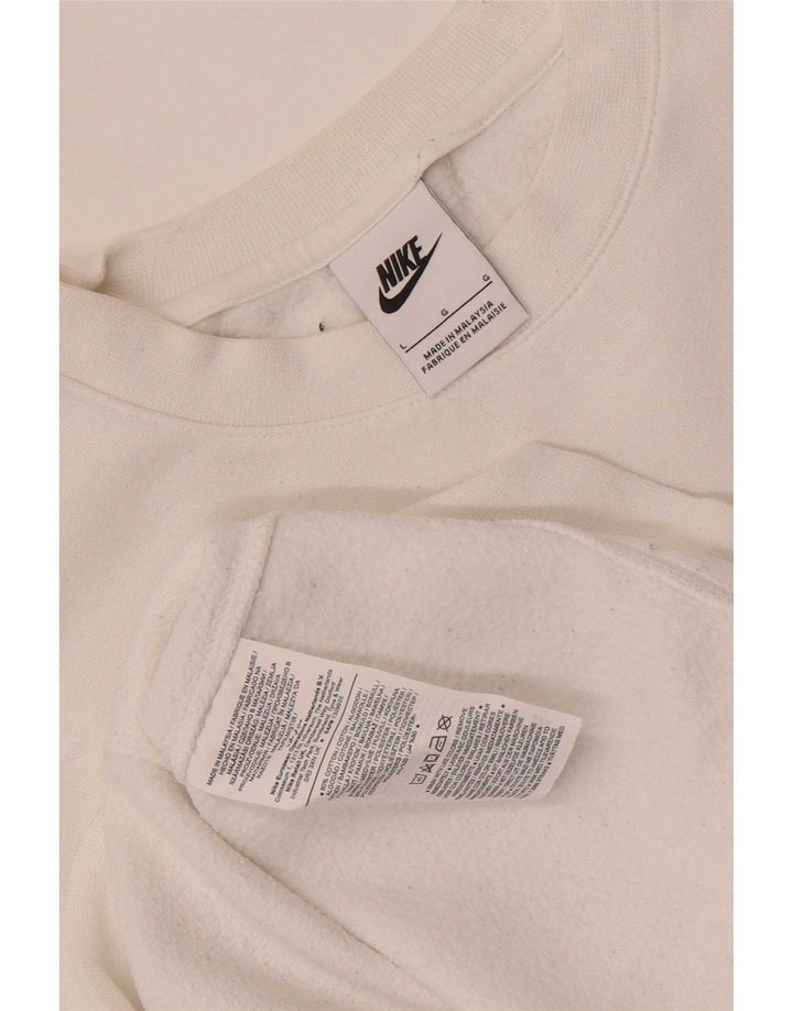 Nike Mens Sweatshirt Jumper Large White Cotton